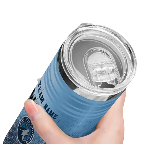 personalized minnesota timberwolves swirl texture midnight blue skinny tumbler high quality.webp