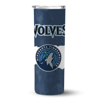 personalized minnesota timberwolves torn band midnight blue white skinny tumbler best selling.webp