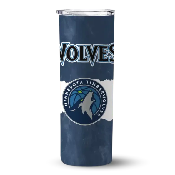 personalized minnesota timberwolves torn band midnight blue white skinny tumbler best selling.webp