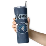 personalized minnesota timberwolves torn band midnight blue white skinny tumbler best selling 1.webp