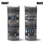 personalized new orleans pelicans chevron v navy gray skinny tumbler best selling 1.webp