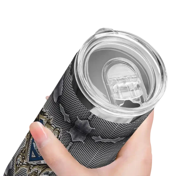 personalized new orleans pelicans chevron v navy gray skinny tumbler high quality.webp