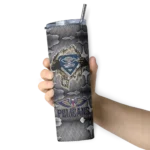 personalized new orleans pelicans chevron v navy gray skinny tumbler best selling 1.webp