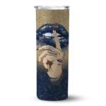 personalized new orleans pelicans sparkle lips navy skinny tumbler best selling 1.webp