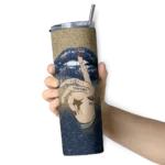 personalized new orleans pelicans sparkle lips navy skinny tumbler best selling 1.webp