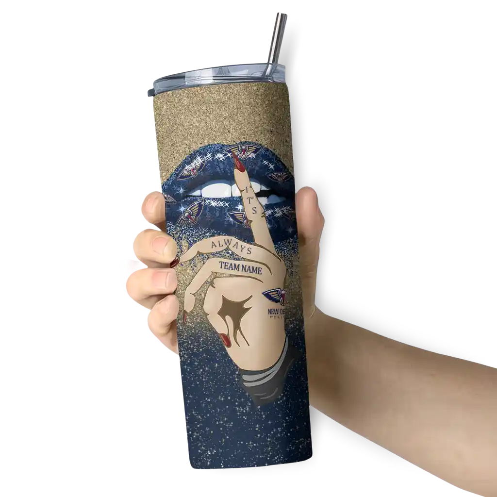 personalized new orleans pelicans sparkle lips navy skinny tumbler premium grade.webp personalized new orleans pelicans sparkle lips navy skinny tumbler premium grade.webp