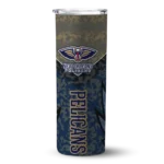 personalized new orleans pelicans spiral burst print navy skinny tumbler best selling 1.webp
