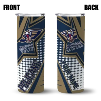 personalized new orleans pelicans web stripes navy white skinny tumbler fashion forward.webp