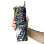 personalized new orleans pelicans web stripes navy white skinny tumbler best selling 1.webp
