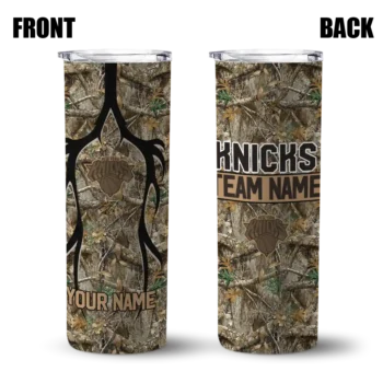 personalized new york knicks antler flow camo skinny tumbler fashion forward.webp