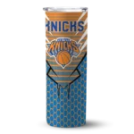 personalized new york knicks chevron stripes blue skinny tumbler best selling 1.webp