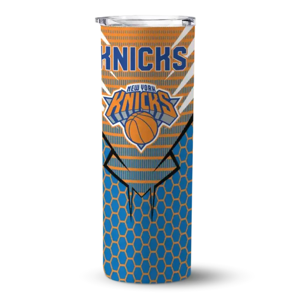 personalized new york knicks chevron stripes blue skinny tumbler best selling 1.webp