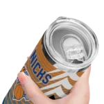 personalized new york knicks chevron stripes blue skinny tumbler best selling 1.webp