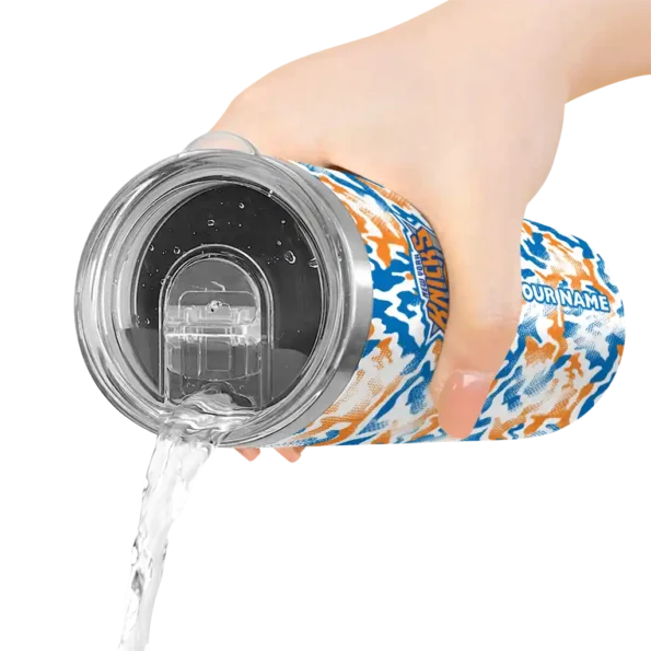 personalized new york knicks claw marks blue white skinny tumbler latest model.webp