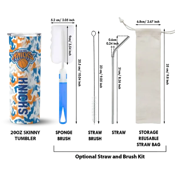 personalized new york knicks claw marks blue white skinny tumbler new arrival.webp