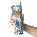 personalized new york knicks claw marks blue white skinny tumbler best selling 1.webp