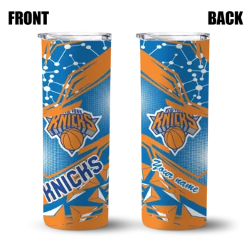 personalized new york knicks helmet clash blue skinny tumbler fashion forward.webp