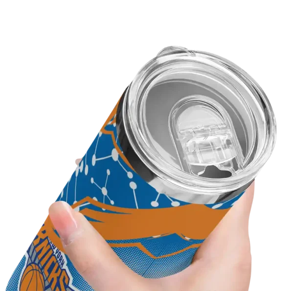 personalized new york knicks helmet clash blue skinny tumbler high quality.webp