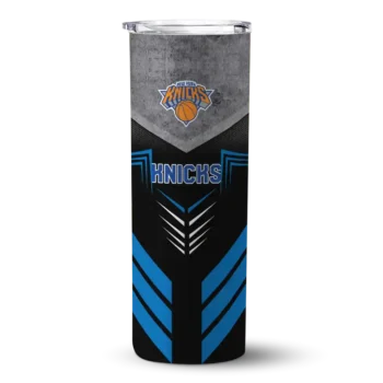 personalized new york knicks hexagon honeycomb blue black skinny tumbler best selling 1.webp