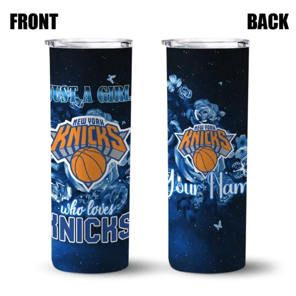 personalized new york knicks rose romance blue black skinny tumbler fashion forward.webp
