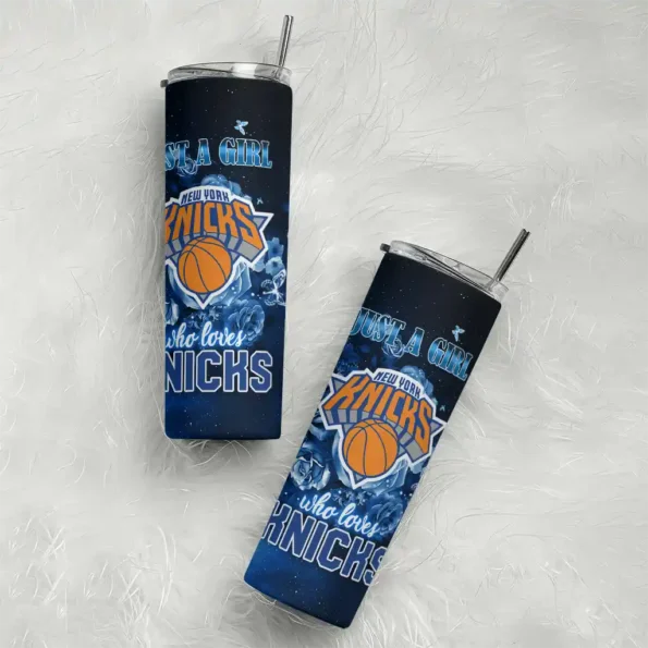 personalized new york knicks rose romance blue black skinny tumbler top rated.webp