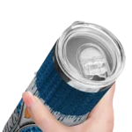 personalized new york knicks sparkle drip blue skinny tumbler best selling 1.webp