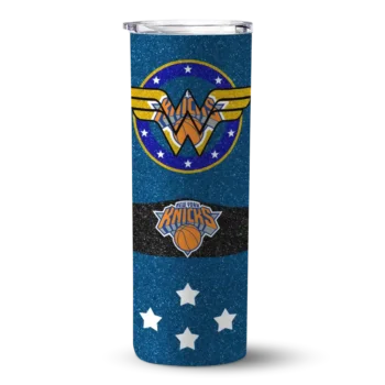 personalized new york knicks star cluster blue skinny tumbler best selling 1.webp
