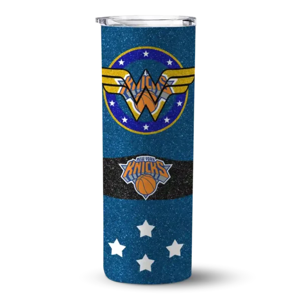 personalized new york knicks star cluster blue skinny tumbler best selling 1.webp