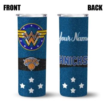 personalized new york knicks star cluster blue skinny tumbler fashion forward.webp