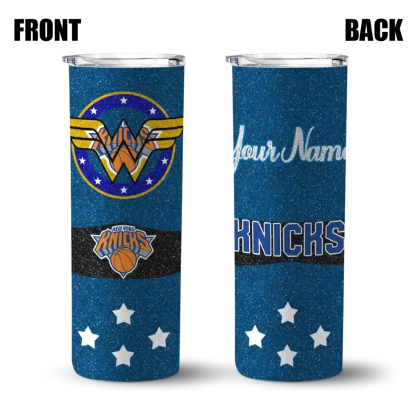 personalized new york knicks star cluster blue skinny tumbler fashion forward.webp
