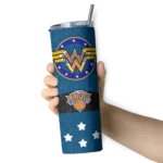 personalized new york knicks star cluster blue skinny tumbler best selling 1.webp