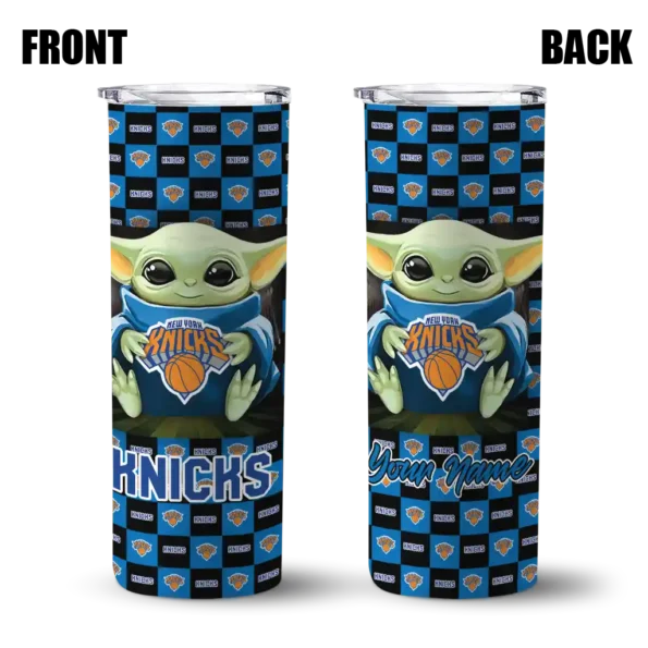 personalized new york knicks yoda cozy blue black skinny tumbler fashion forward.webp