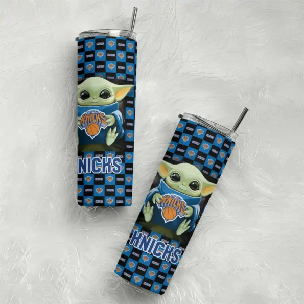 personalized new york knicks yoda cozy blue black skinny tumbler top rated.webp