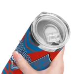 personalized oklahoma city thunder camo texture blue skinny tumbler best selling 1.webp
