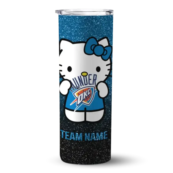 personalized oklahoma city thunder hello kitty blue black skinny tumbler best selling 1.webp