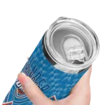 personalized oklahoma city thunder monogram burst blue white skinny tumbler best selling 1.webp