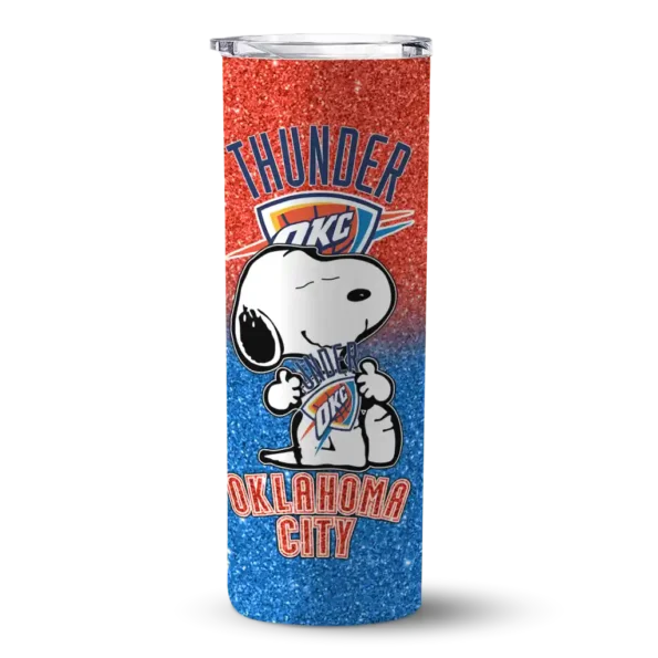 personalized oklahoma city thunder snoopy attitude blue skinny tumbler best selling 1.webp