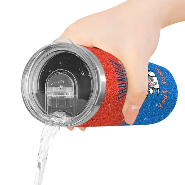 personalized oklahoma city thunder snoopy attitude blue skinny tumbler latest model.webp