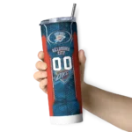 personalized oklahoma city thunder stacked diamond blue skinny tumbler best selling 1.webp