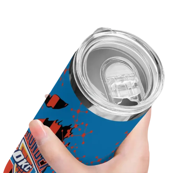 personalized oklahoma city thunder star pop blue black skinny tumbler high quality.webp