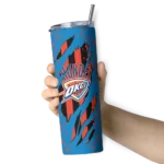 personalized oklahoma city thunder star pop blue black skinny tumbler best selling 1.webp