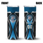 personalized oklahoma city thunder superman emblem blue black skinny tumbler best selling 1.webp
