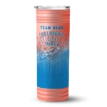 personalized oklahoma city thunder swirl texture blue skinny tumbler best selling.webp