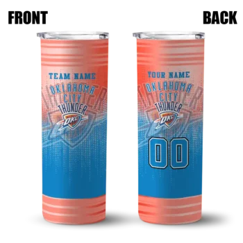 personalized oklahoma city thunder swirl texture blue skinny tumbler fashion forward.webp