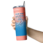 personalized oklahoma city thunder swirl texture blue skinny tumbler best selling 1.webp