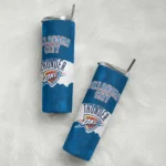 personalized oklahoma city thunder torn band blue white skinny tumbler best selling 1.webp