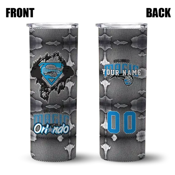 personalized orlando magic chevron v blue gray skinny tumbler fashion forward.webp