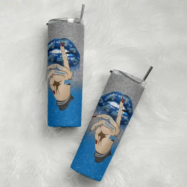 personalized orlando magic sparkle lips blue skinny tumbler top rated.webp