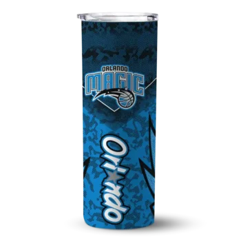 personalized orlando magic spiral burst print blue skinny tumbler best selling 1.webp