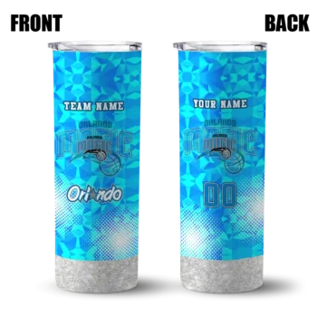 personalized orlando magic starburst tiles blue skinny tumbler fashion forward.webp